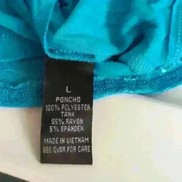 NWT AGB two layer top w/peek a boo shoulder turquoise fun hides flaws summer - Picture 6 of 8